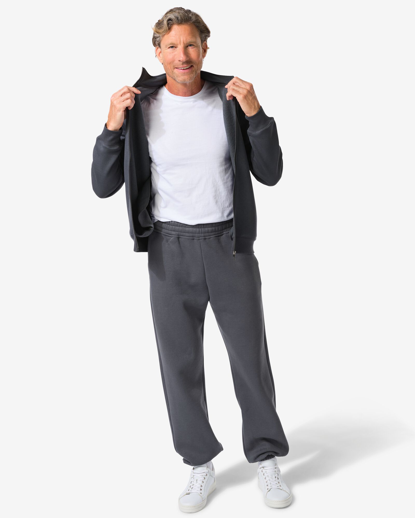 heren sweatbroek donkergrijs donkergrijs - 2101230DARKGREY - HEMA