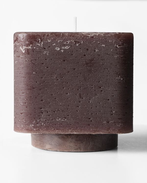 stompkaars 9x9x9cm rustiek donkerbruin - 13506222 - HEMA