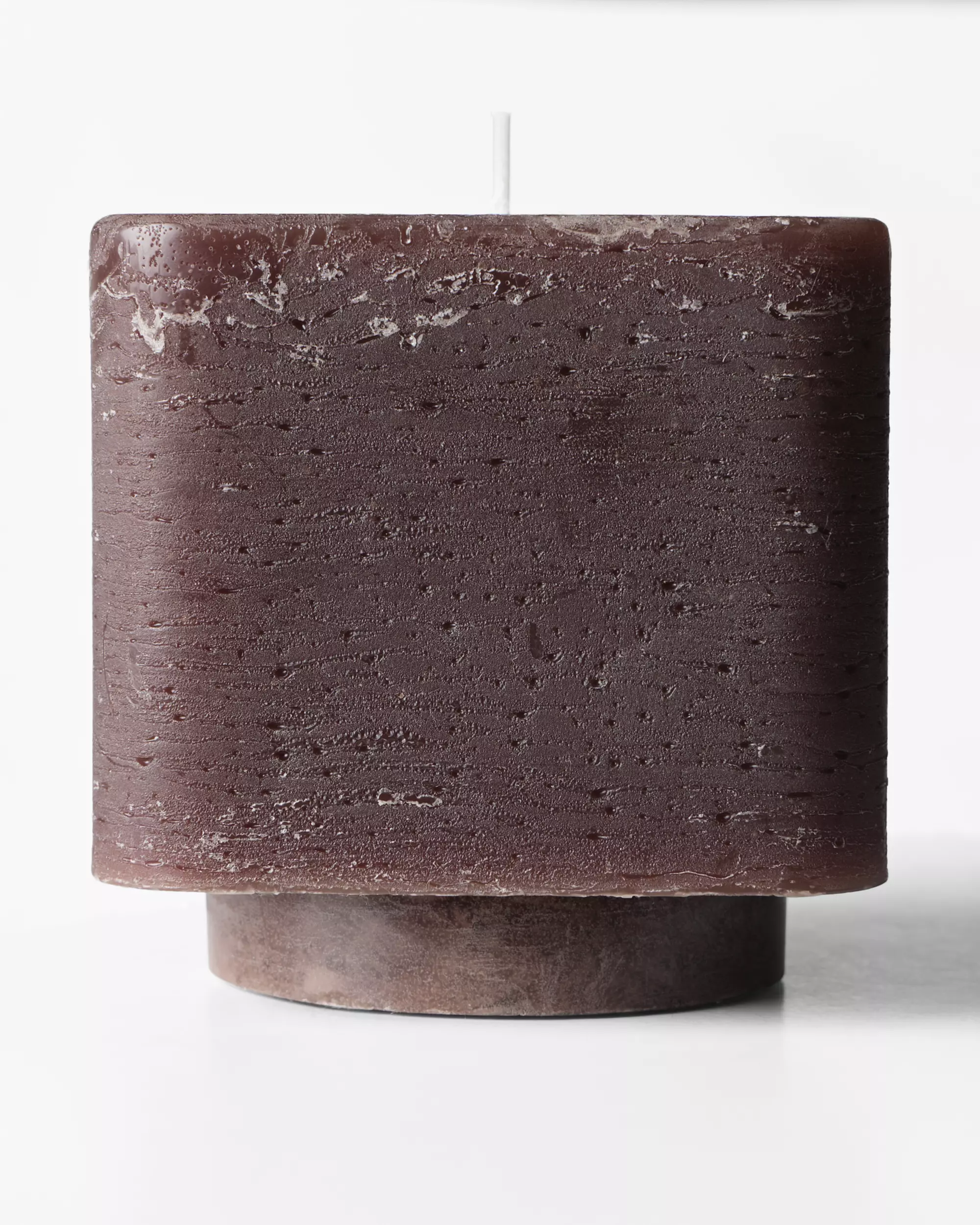 bougie cylindrique 9x9x9cm rustique marron foncé