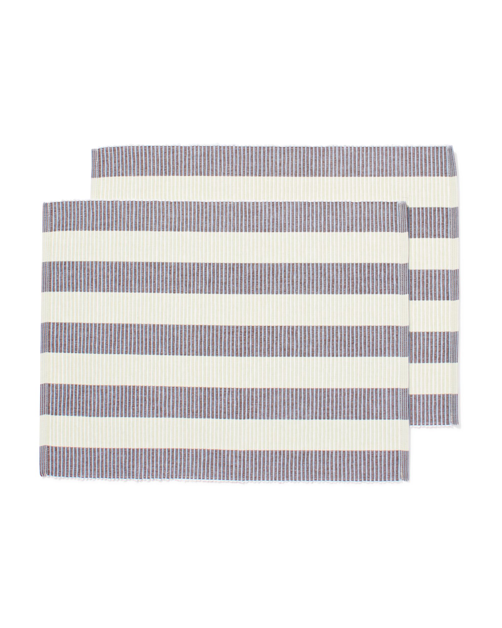 Tischsets 35 &times; 45 cm, Baumwolle, Blau-Braun &ndash; 2 St&uuml;ck - 5300148 - HEMA