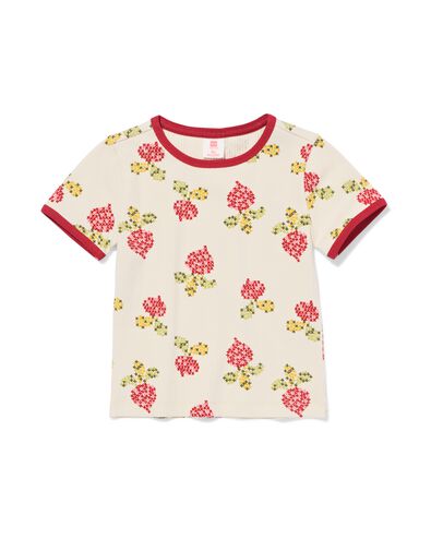 t-shirt enfant fleurs &eacute;cru &eacute;cru - 30872648ECRU - HEMA