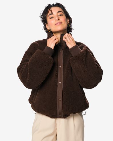 Wendbare Damenjacke aus Teddystoff  braun braun - 36212360BROWN - HEMA
