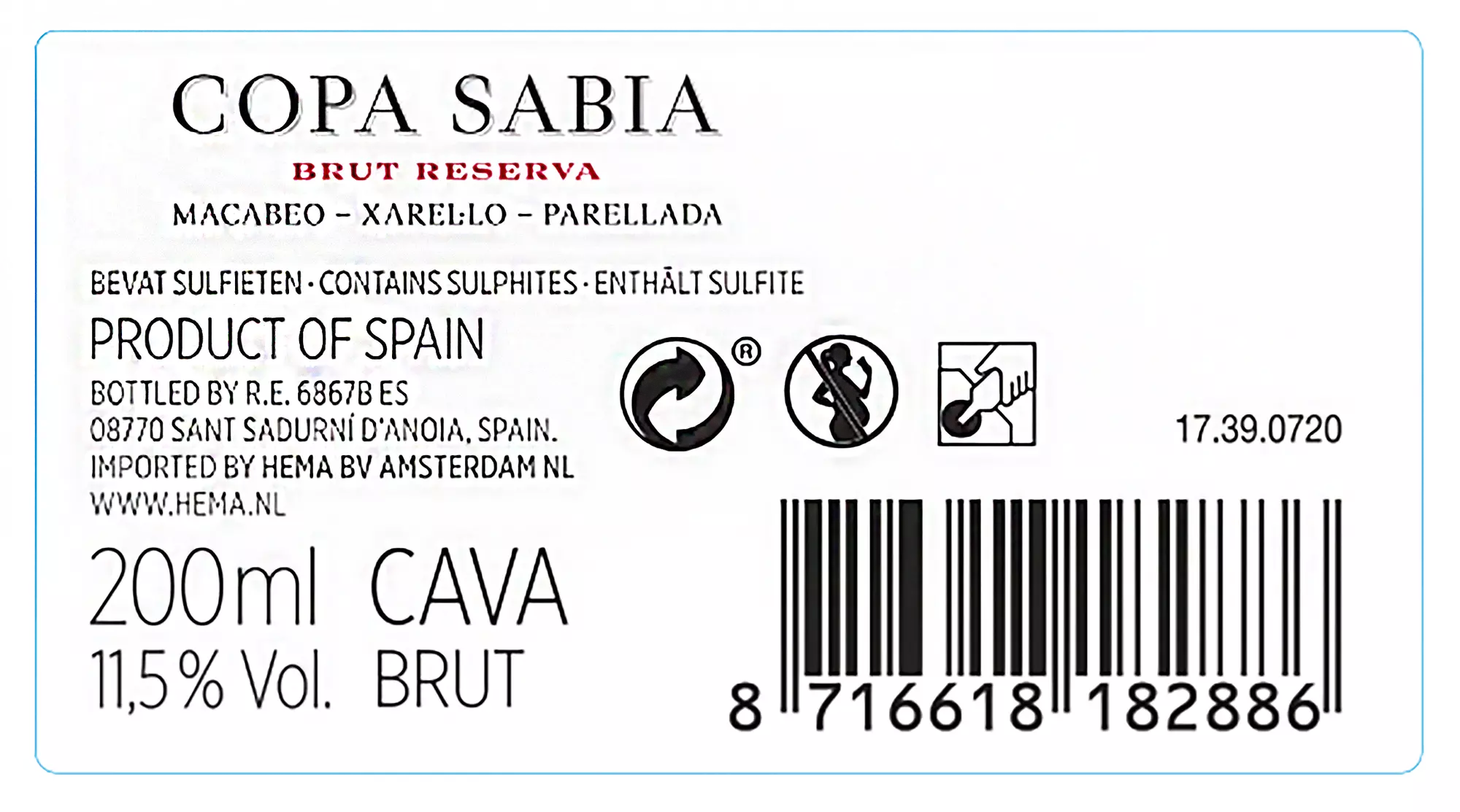 Copa Sabia cava brut 0.2L