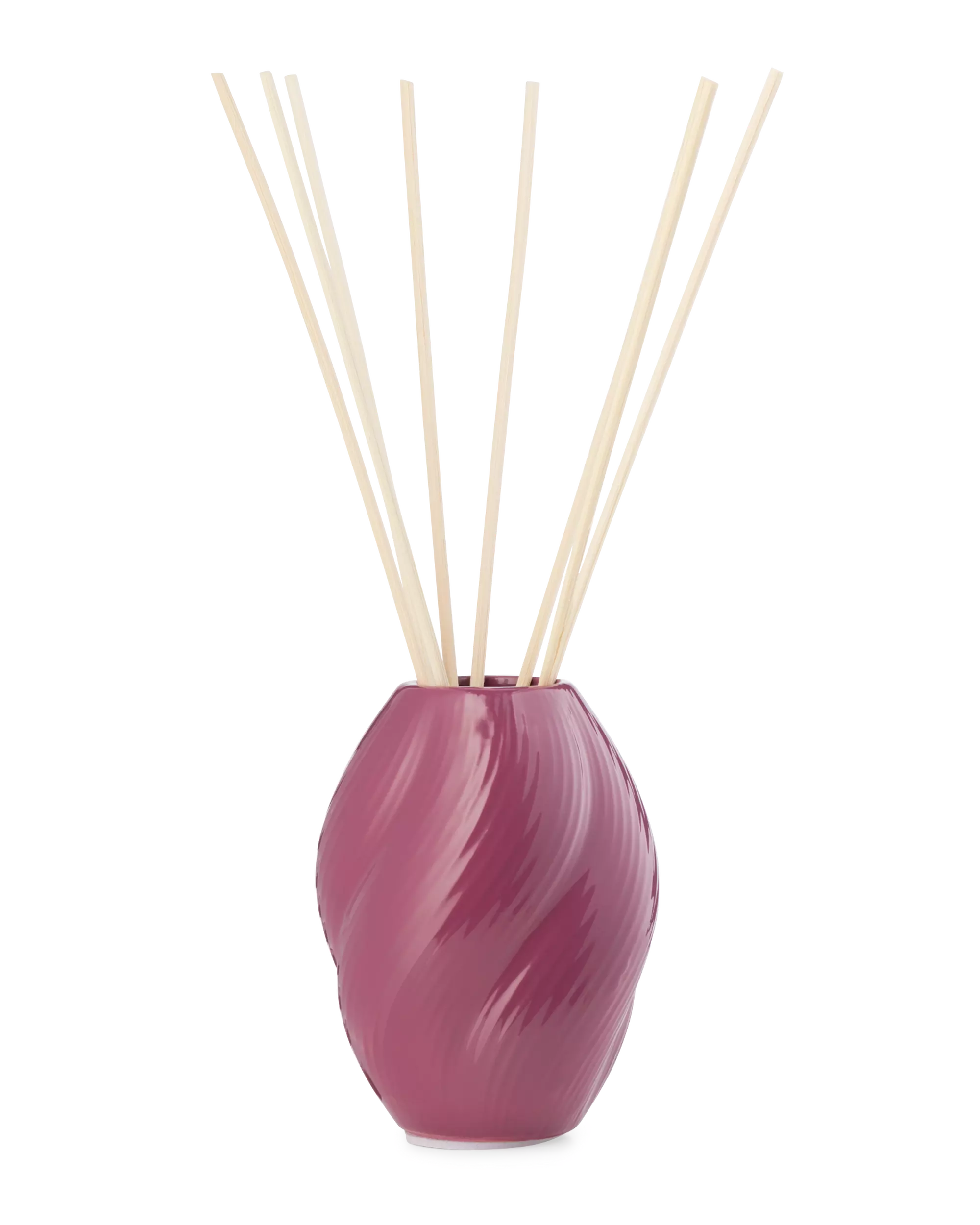 vase pour bâtonnets parfumés ⌀7x10cm céramique twist aubergine
