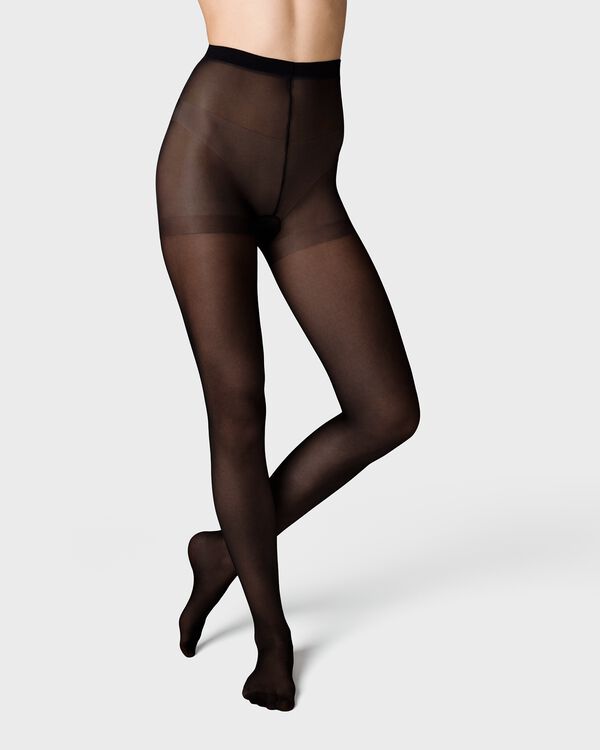 panty opaque temp tech 40 denier zwart zwart - 4061990BLACK - HEMA