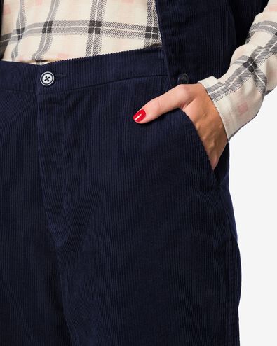 Damenhose Bodi, weites Bein, mit Rippenstruktur dunkelblau dunkelblau - 36215150DARKBLUE - HEMA