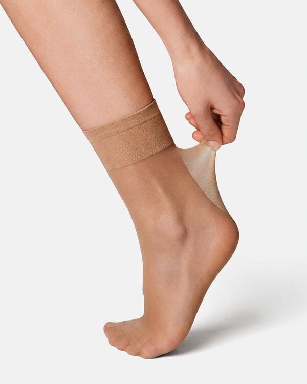 socquettes anti-filage 15 deniers mates - 2 paires beige beige - 4022765BEIGE - HEMA