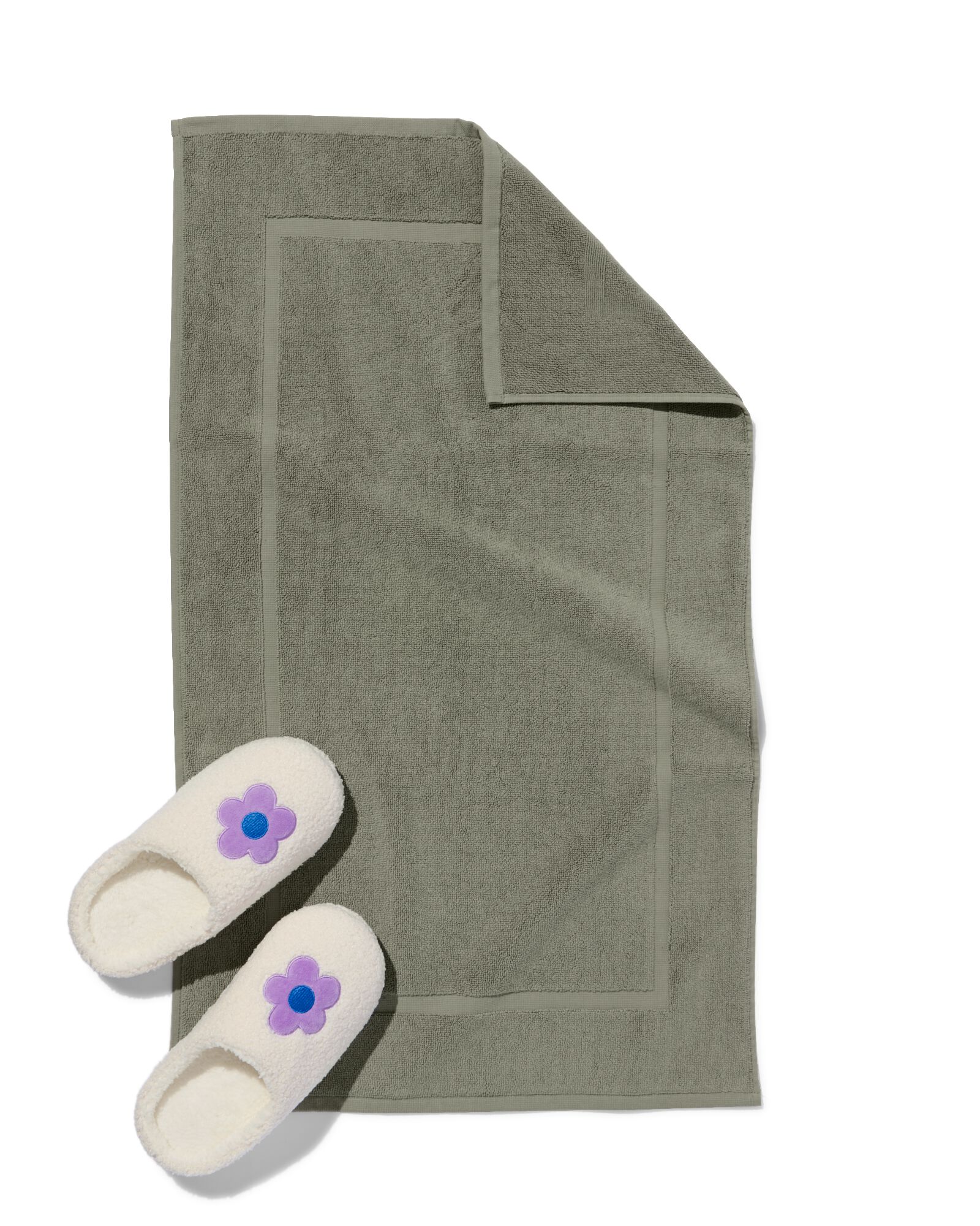 tapis de bain 50x85 qualit&eacute; &eacute;paisse vert arm&eacute;e - 5245407 - HEMA