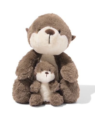 loutre en peluche avec b&eacute;b&eacute; 30cm - 15130465 - HEMA