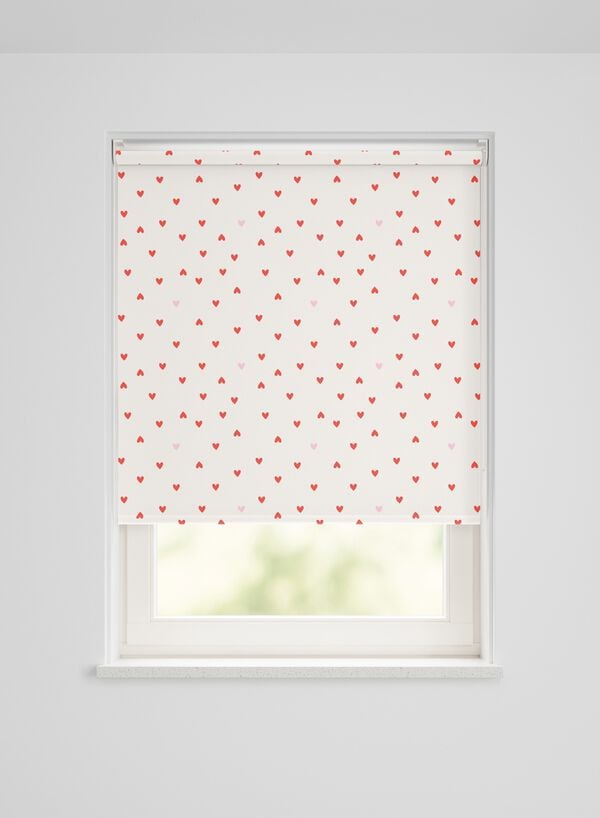 rolgordijn verduisterend hartje ecru-rood - 46110471 - HEMA