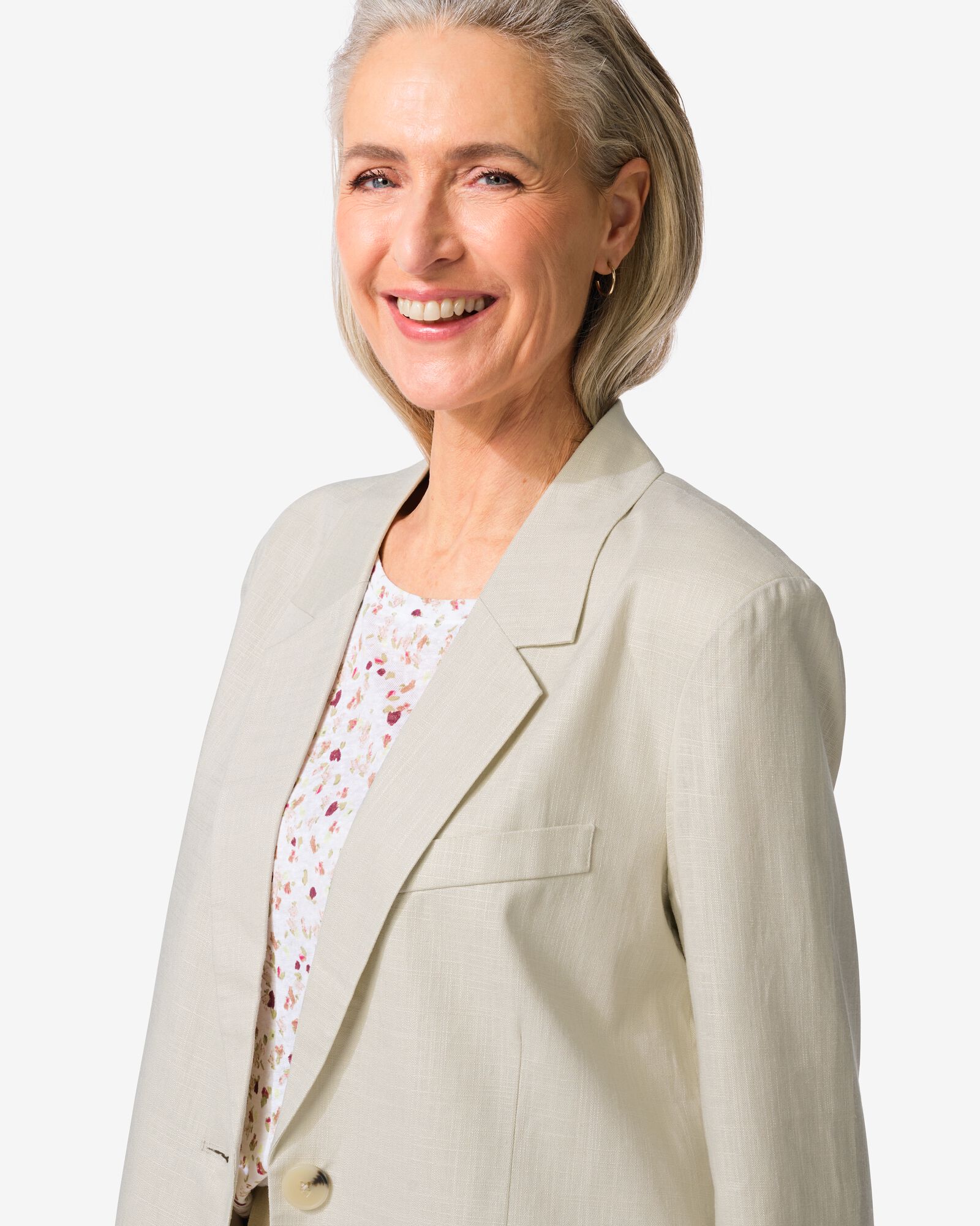 blazer femme Isla avec lin sable sable - 36219560SAND - HEMA
