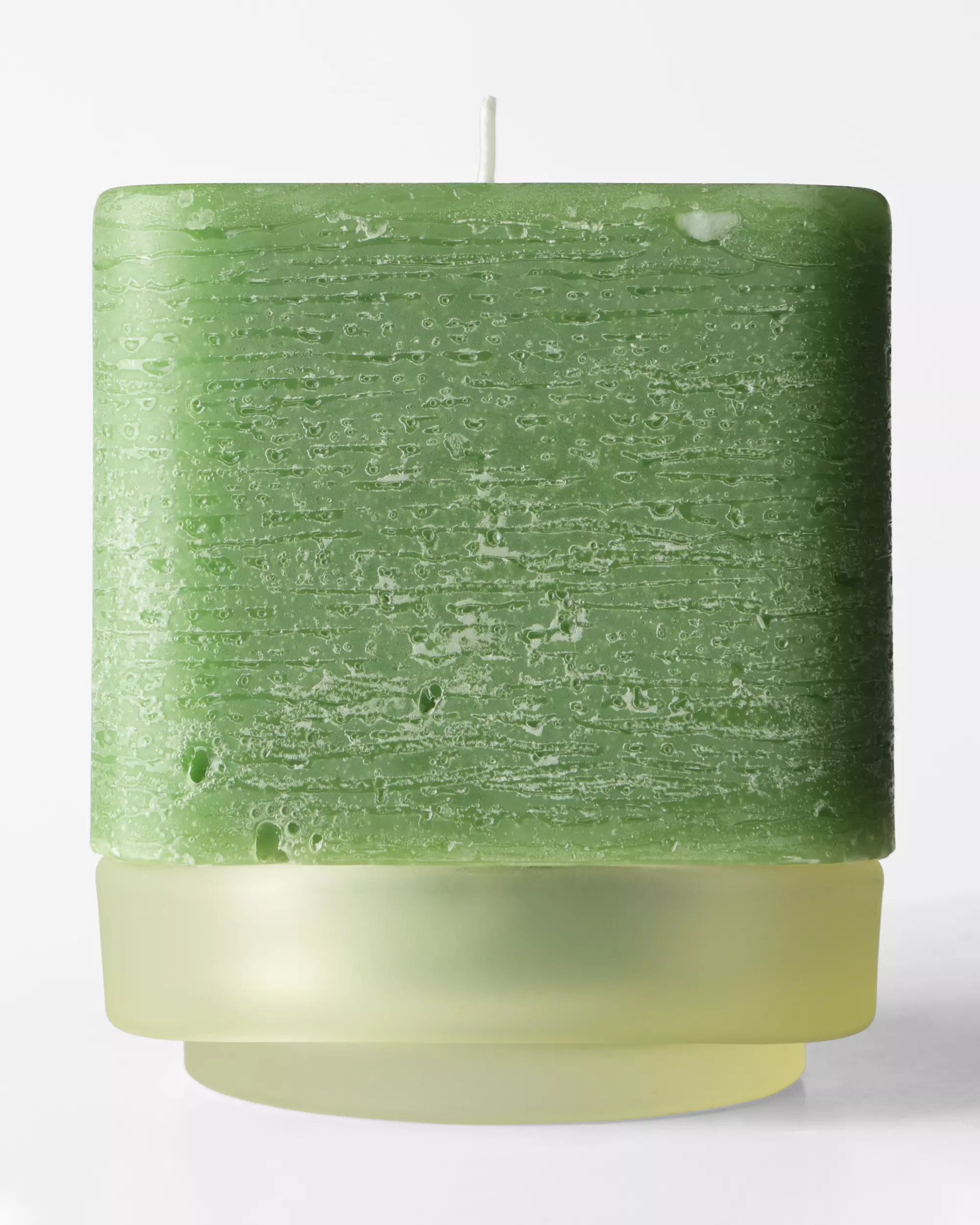 bougie cylindrique 9 x 9 x 9 cm rustique couleur olive