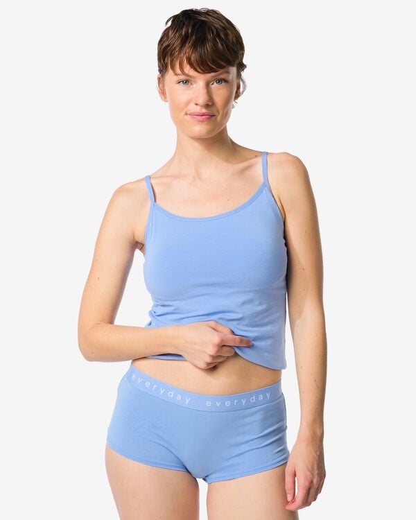 damesboxer katoen everyday tailleband blauw