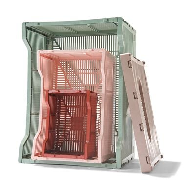 caisse pliante lettres recycl&eacute;e S rose p&acirc;le rose p&acirc;le S  20 x 30 x 11,5 - 39811071 - HEMA