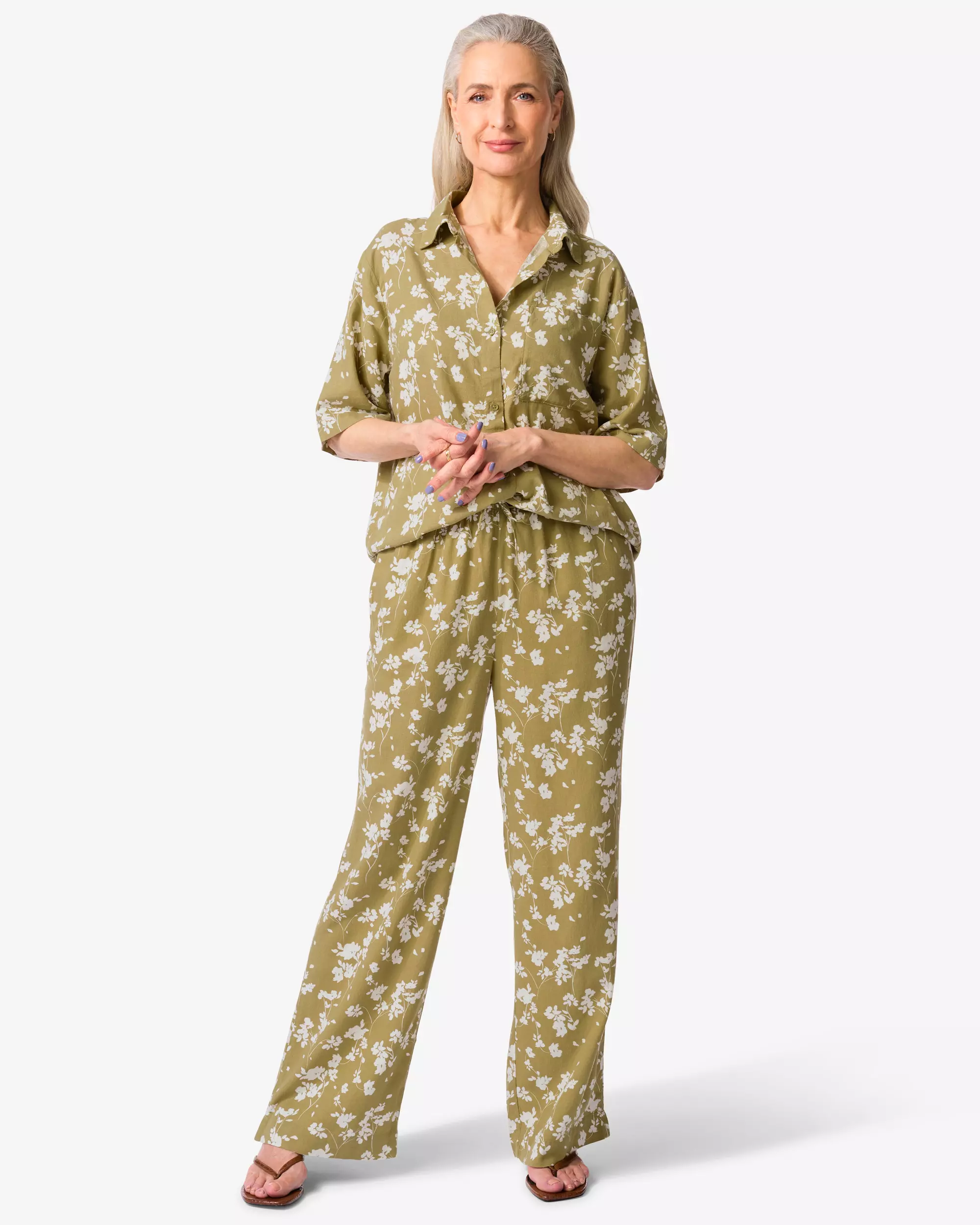 pantalon femme Tatum coupe droite fleurs