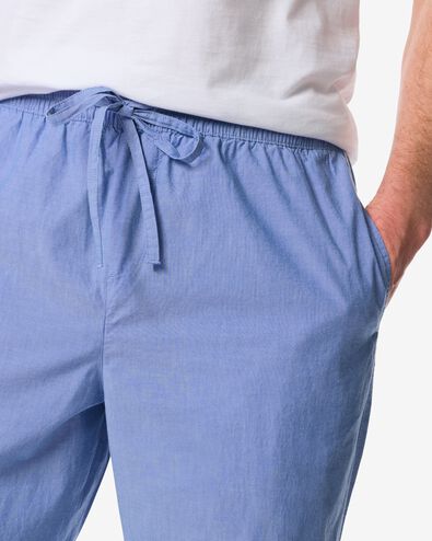 pantalon de pyjama homme Pepijn coupe droite popeline bleu moyen - 23686130MIDBLUE - HEMA