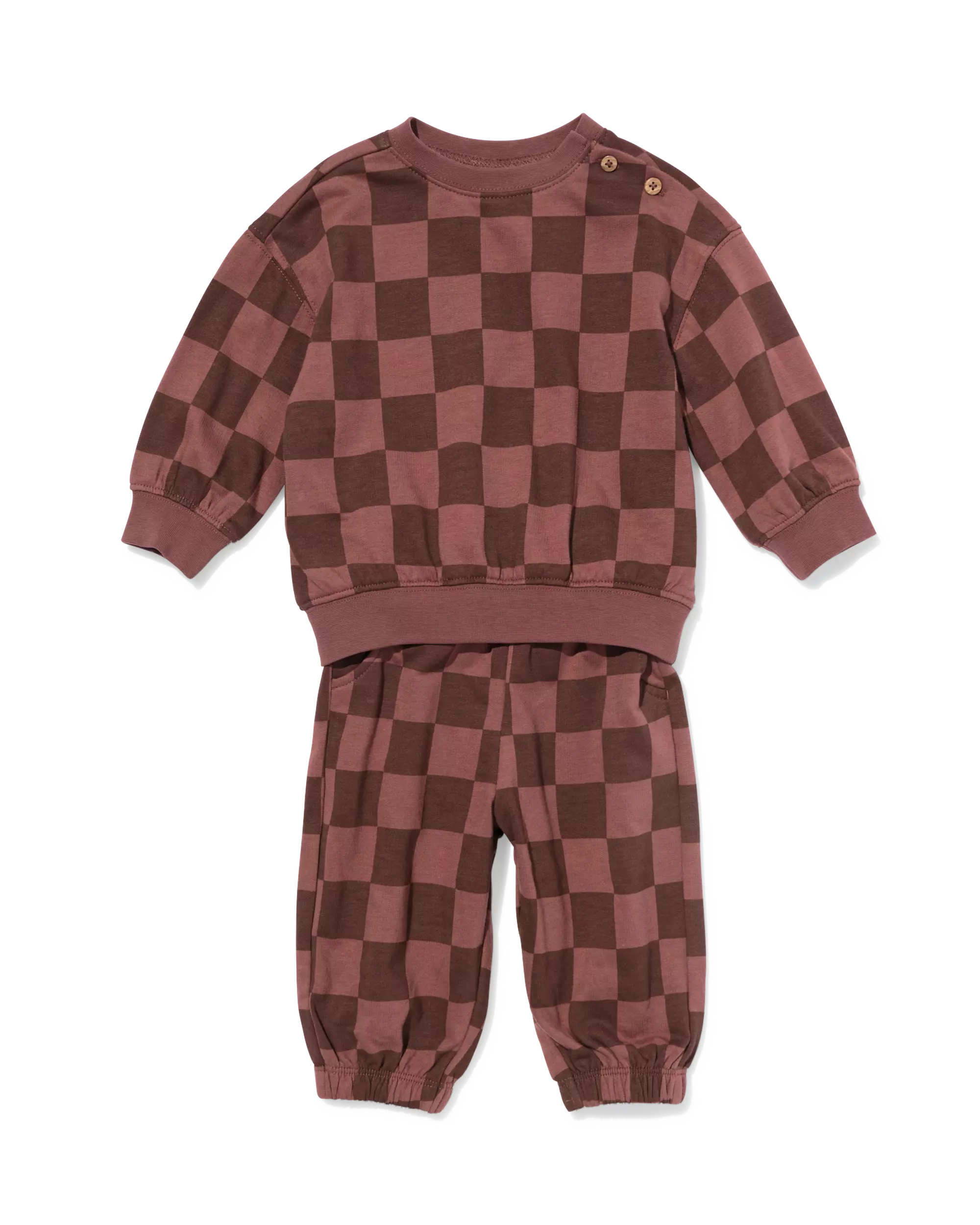 ensemble bébé tissu molleton carreaux