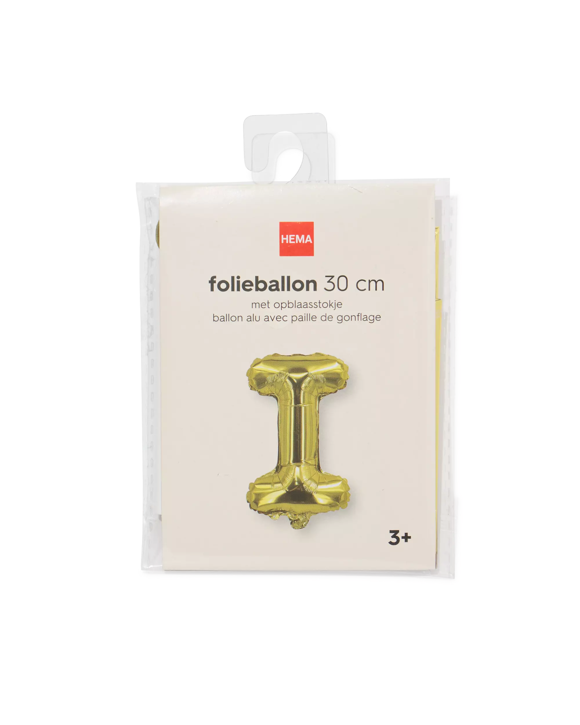 folieballon letter I 30cm goud