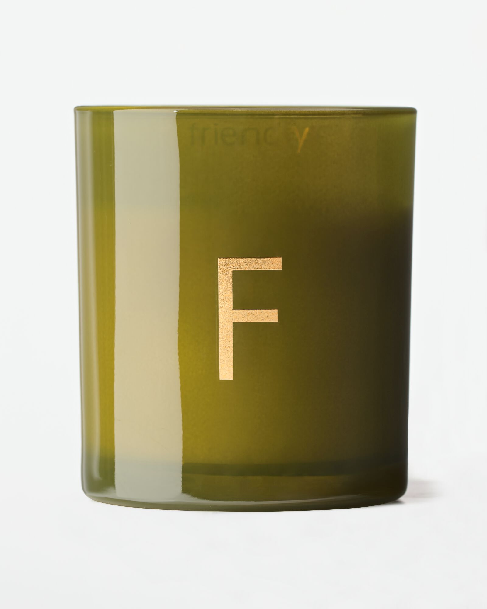 bougie en verre &Oslash;8x9cm lettre F F bougie en verre - 61102665 - HEMA