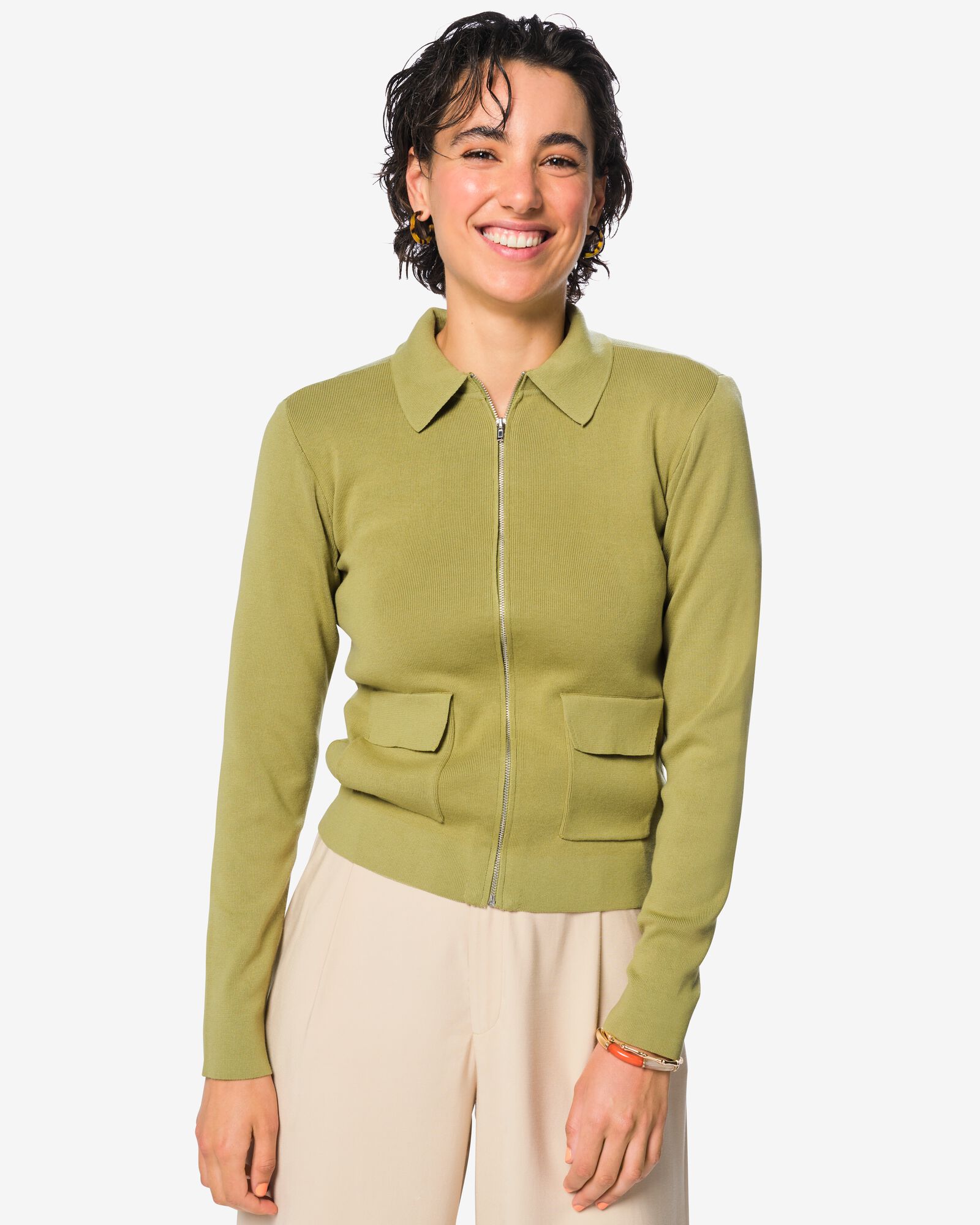 Damenstrickjacke Ivory gr&uuml;n gr&uuml;n - 36212460GREEN - HEMA