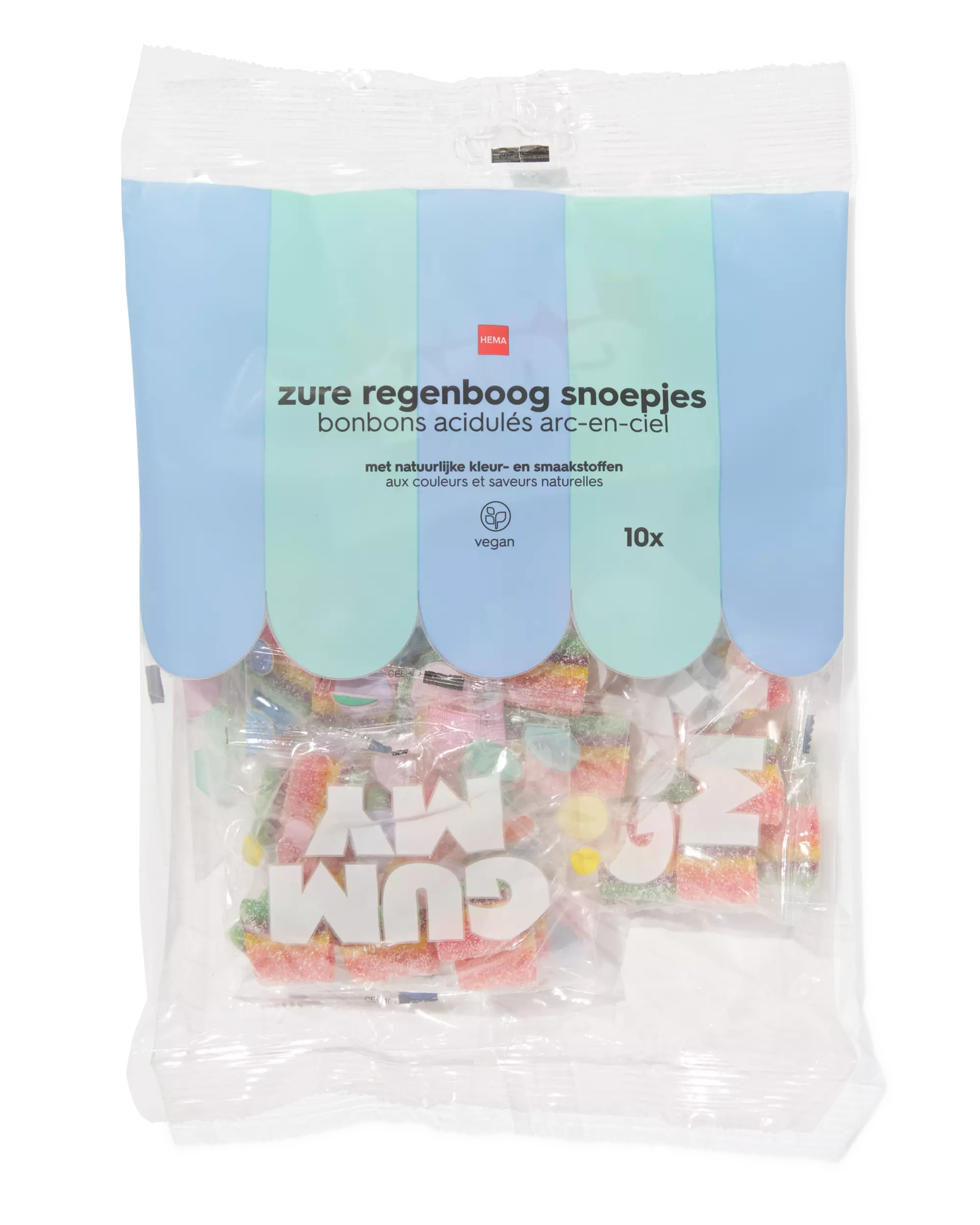 regenboog zure matjes uitdeelzak - 10 stuks