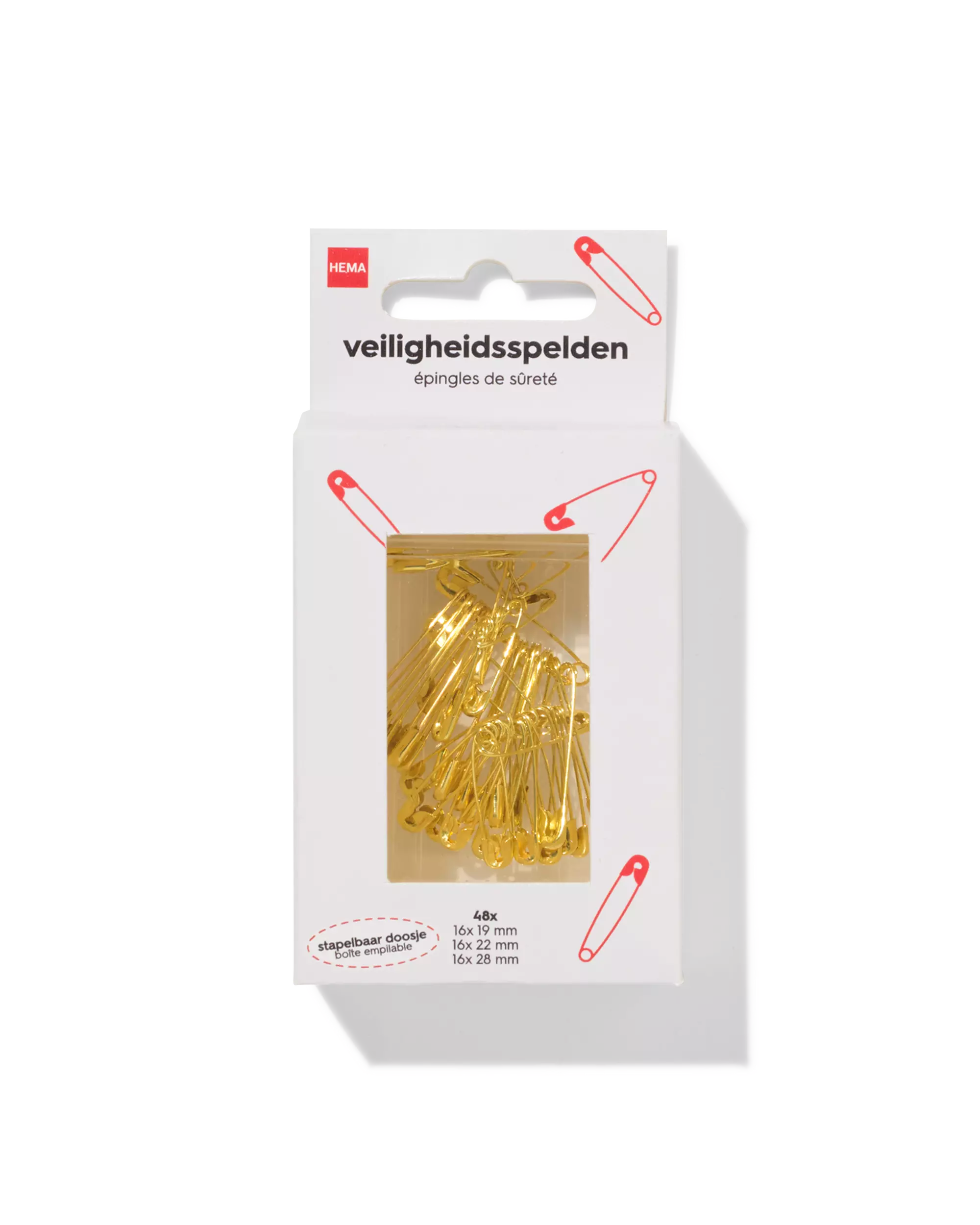 Sicherheitsnadeln, Gold – 48 Stück