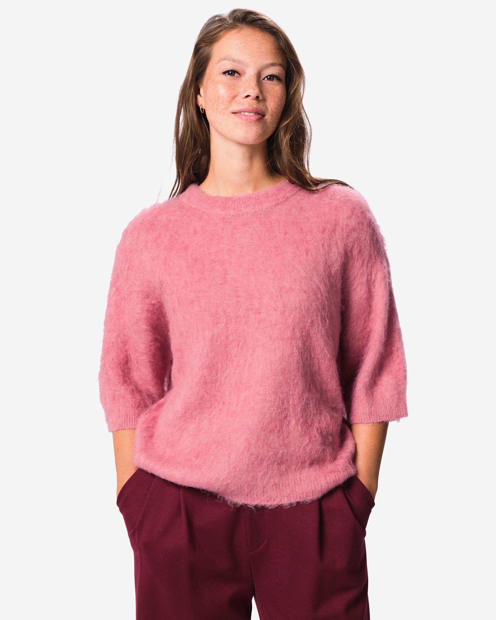 damestrui fijngebreid roze roze - 36214730PINK - HEMA