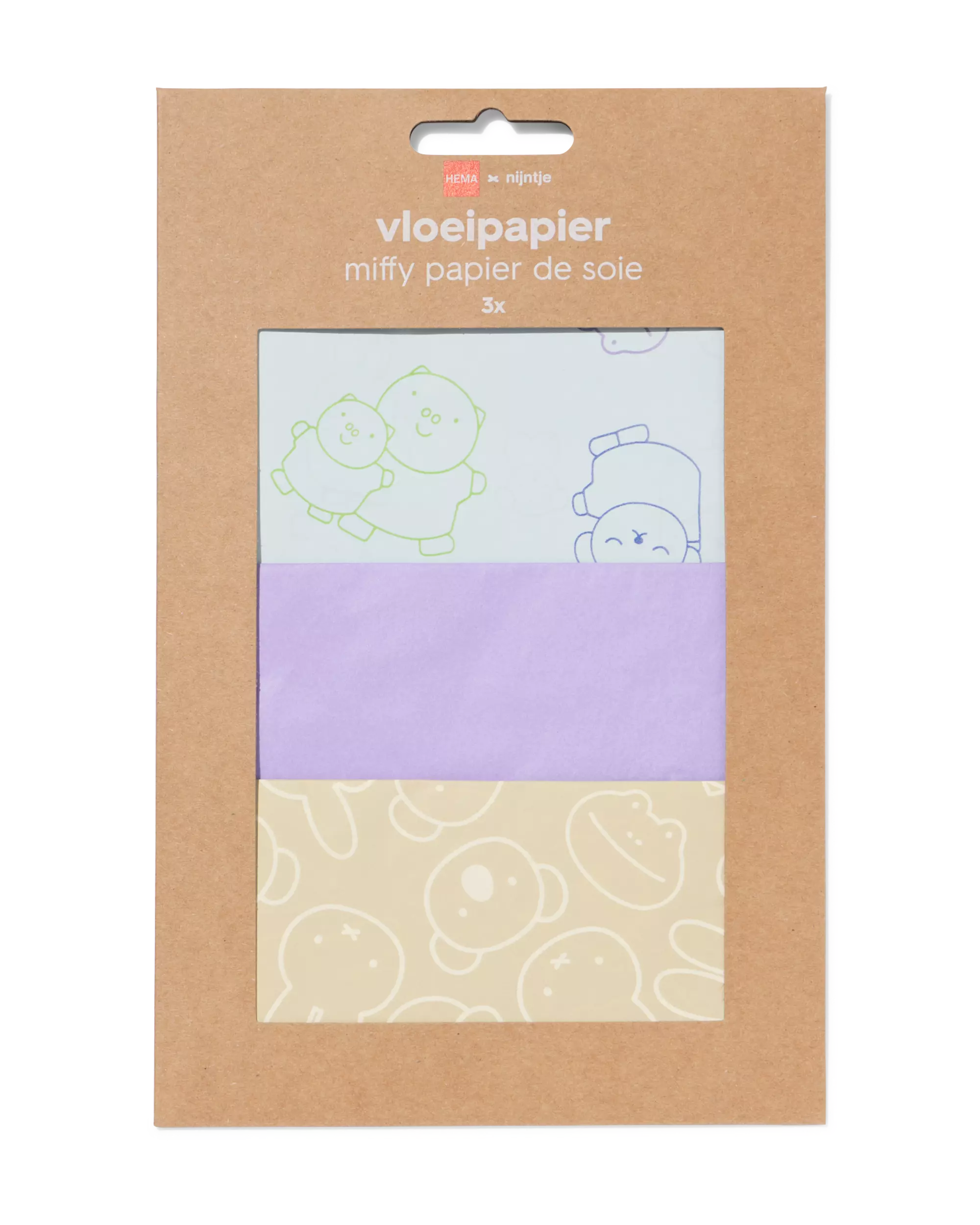 Miffy-Seidenpapier, 14,5 × 22,5 cm – 3 Stück