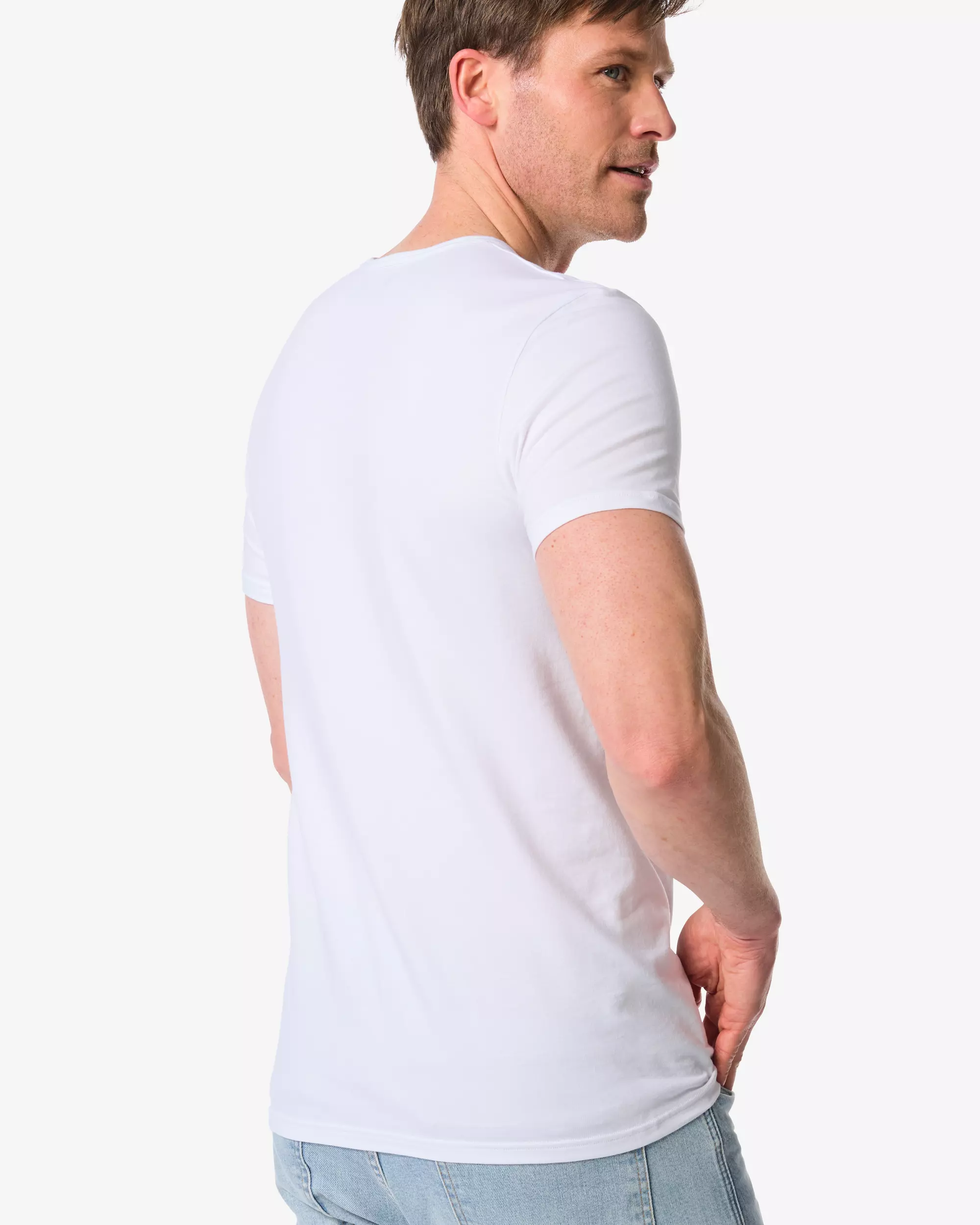 heren ondershirt slim fit o-hals naadloos - 2 stuks