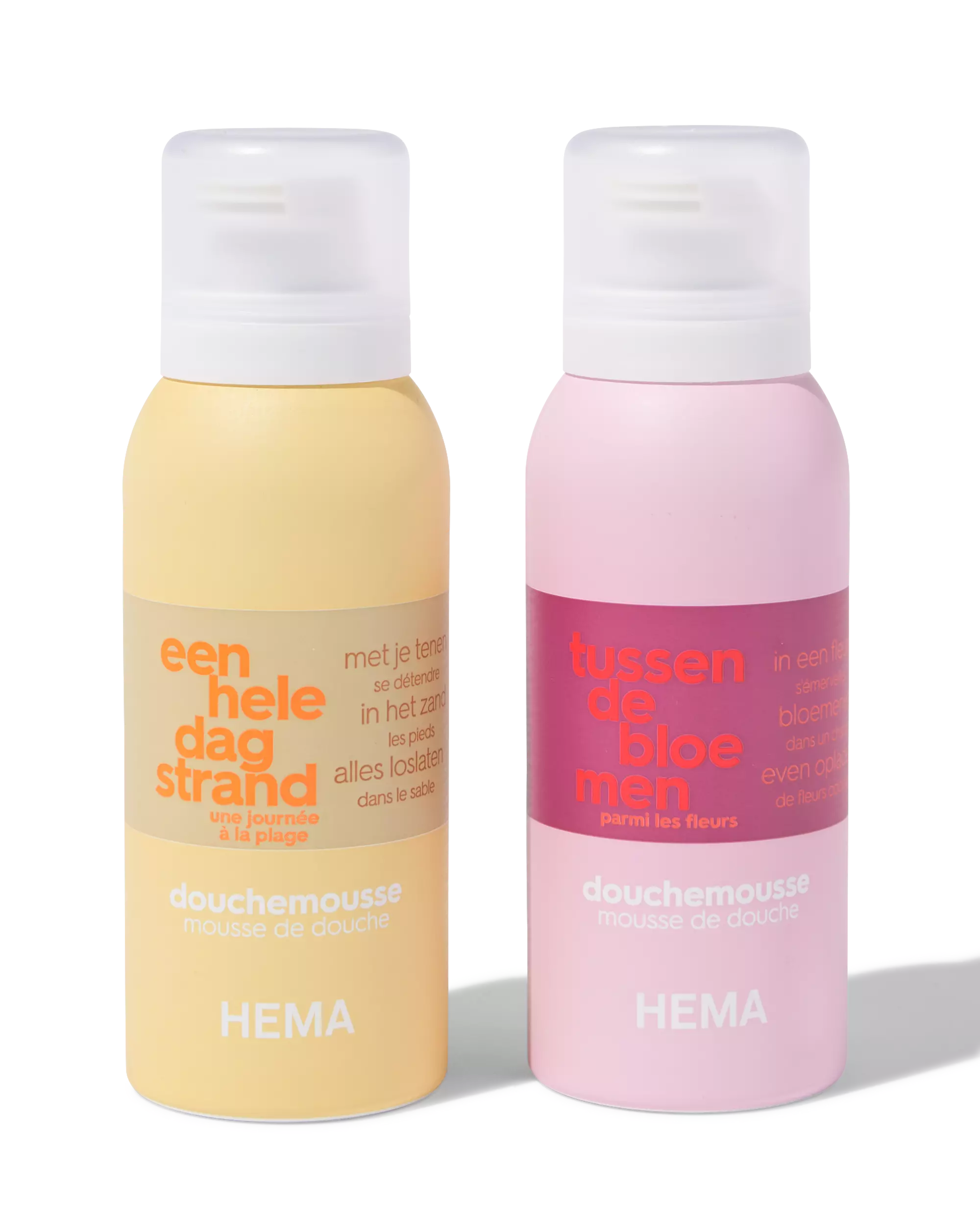 mini douchemousse bloemen en strand 100ml - 2 stuks