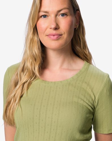 dames T-shirt Colette groen groen - 36212870GREEN - HEMA