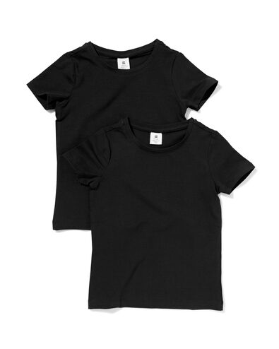 2 t-shirts enfant coton biologique noir noir - 30835731BLACK - HEMA