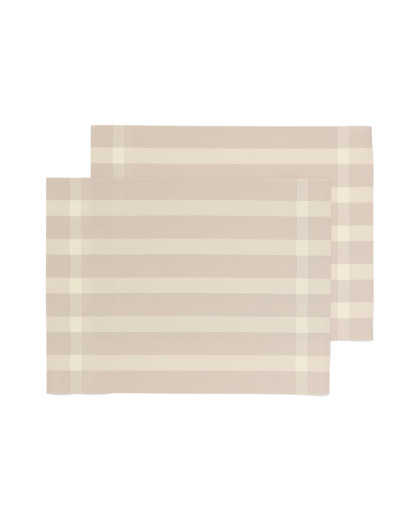 2 sets de table en plastique tiss&eacute; 35x45 beige &agrave; rayures - 5330288 - HEMA