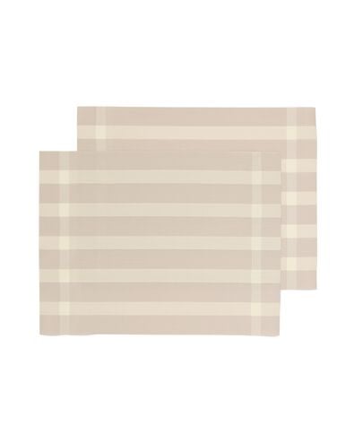 2 sets de table en plastique tiss&eacute; 35x45 beige &agrave; rayures - 5330288 - HEMA