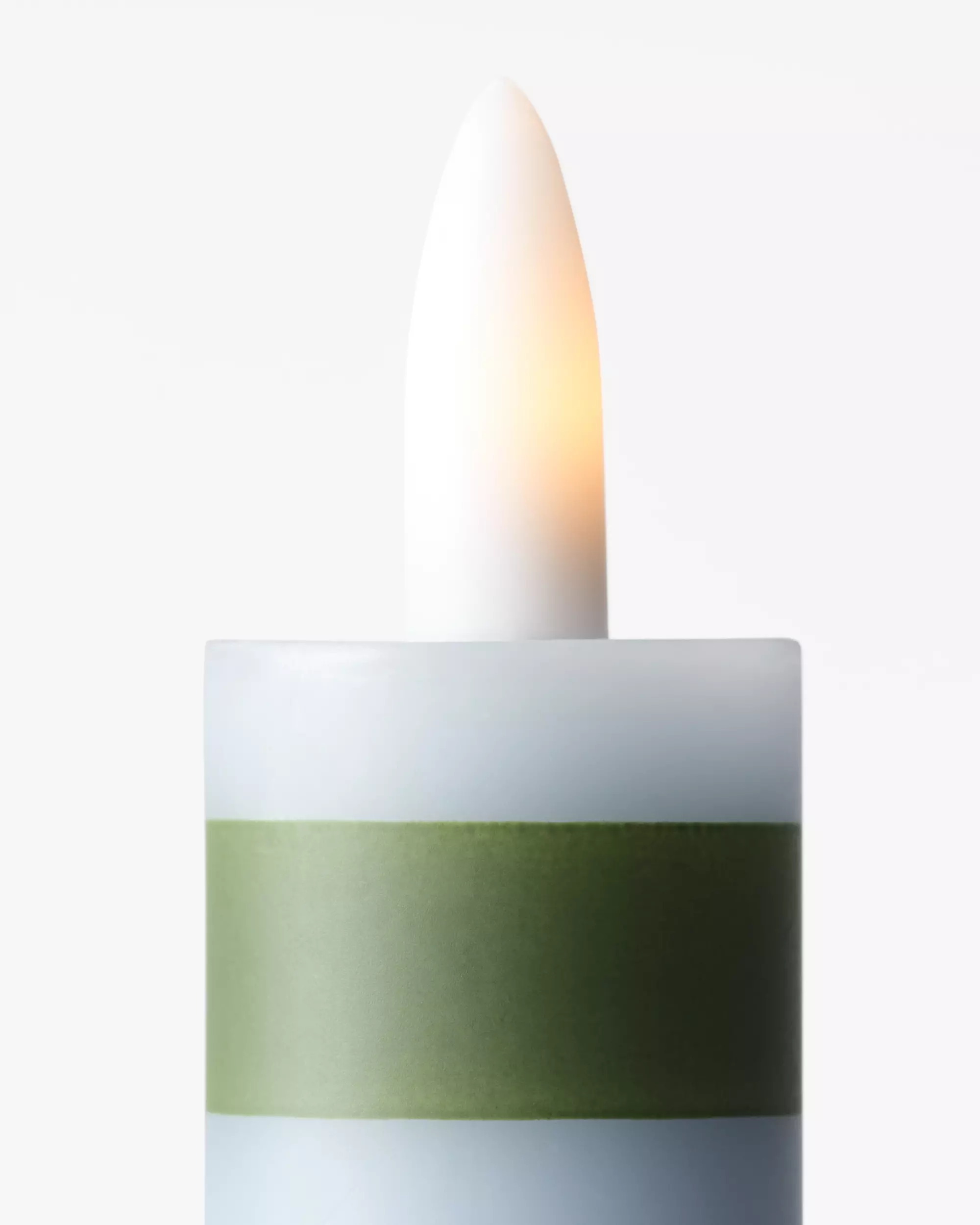 bougie longue led ⌀2,5 x 27,3 cm rayures vert-bleu
