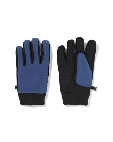 herenhandschoenen waterafstotend met touchscreen tip donkerblauw donkerblauw - 16500125DARKBLUE - HEMA