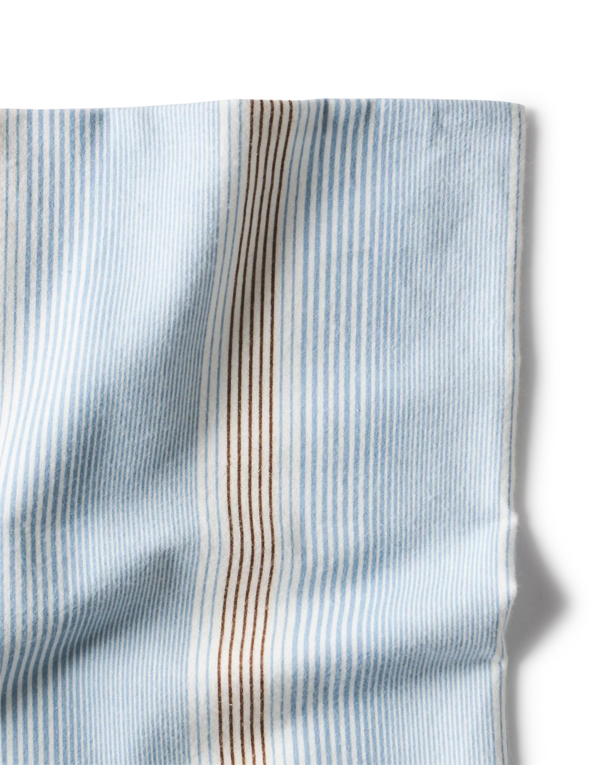 housse de couette 140x200/220cm flanelle à rayures bleue