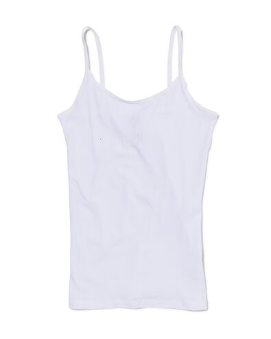 d&eacute;bardeur femme coton &agrave; bretelles spaghetti blanc blanc - 19666999WHITE - HEMA