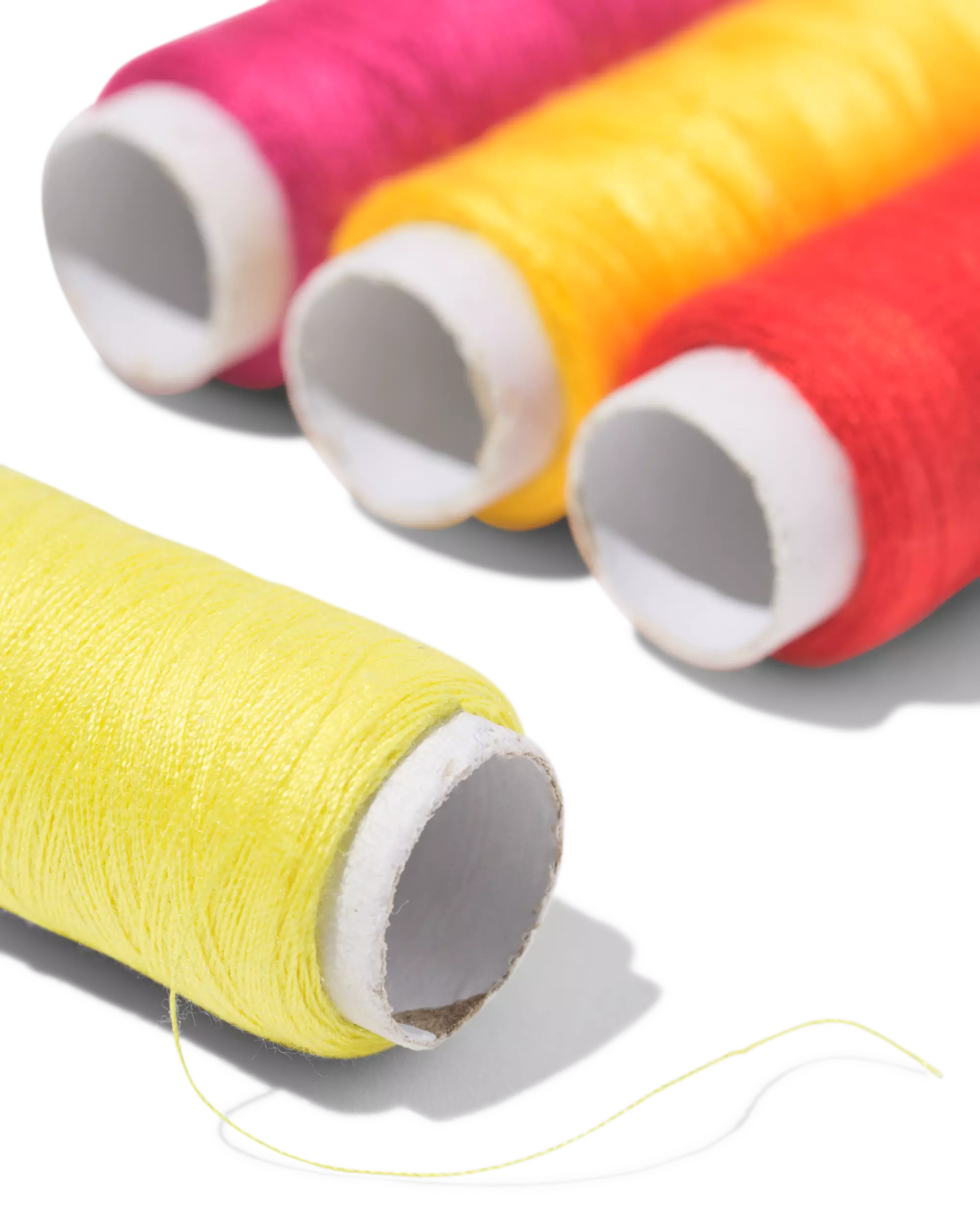 Nähgarnset 100 m, rot, orange, rosa, gelb – 4 Stück