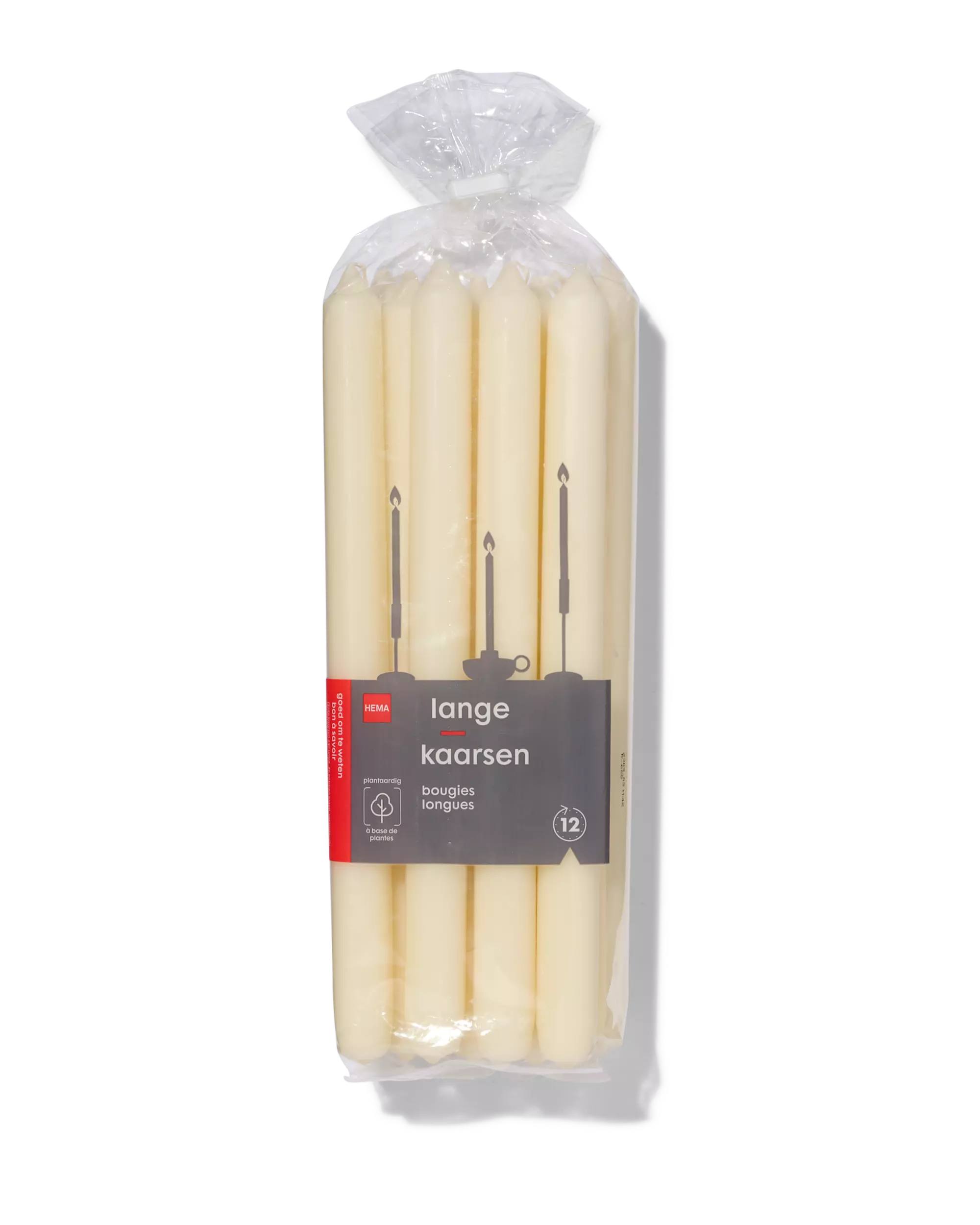 12 bougies longues Ø2.2x29 ivoire