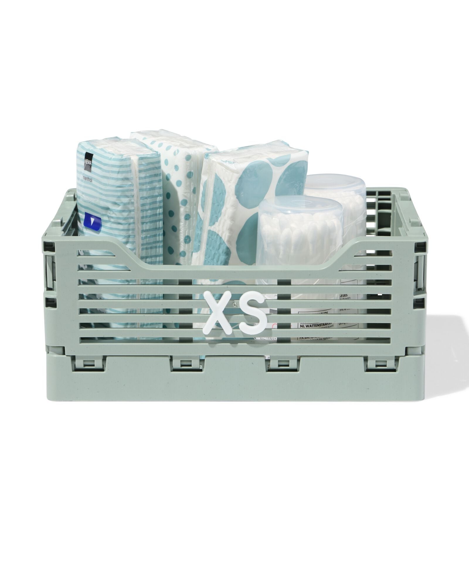 caisse pliante lettres recycl&eacute;e XS vert menthe vert menthe XS  13 x 18 x 8 - 39821199 - HEMA