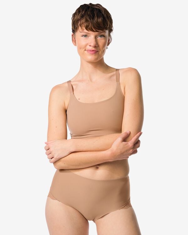 medium corrigerende slip hoge taille met kant lichtbruin