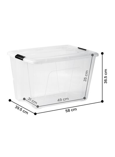 bo&icirc;te de rangement 60L Tokyo transparent 58x39.5x36.5 recycl&eacute;e 58 x 39.5 x 36.5 Tokyo - 39810410 - HEMA