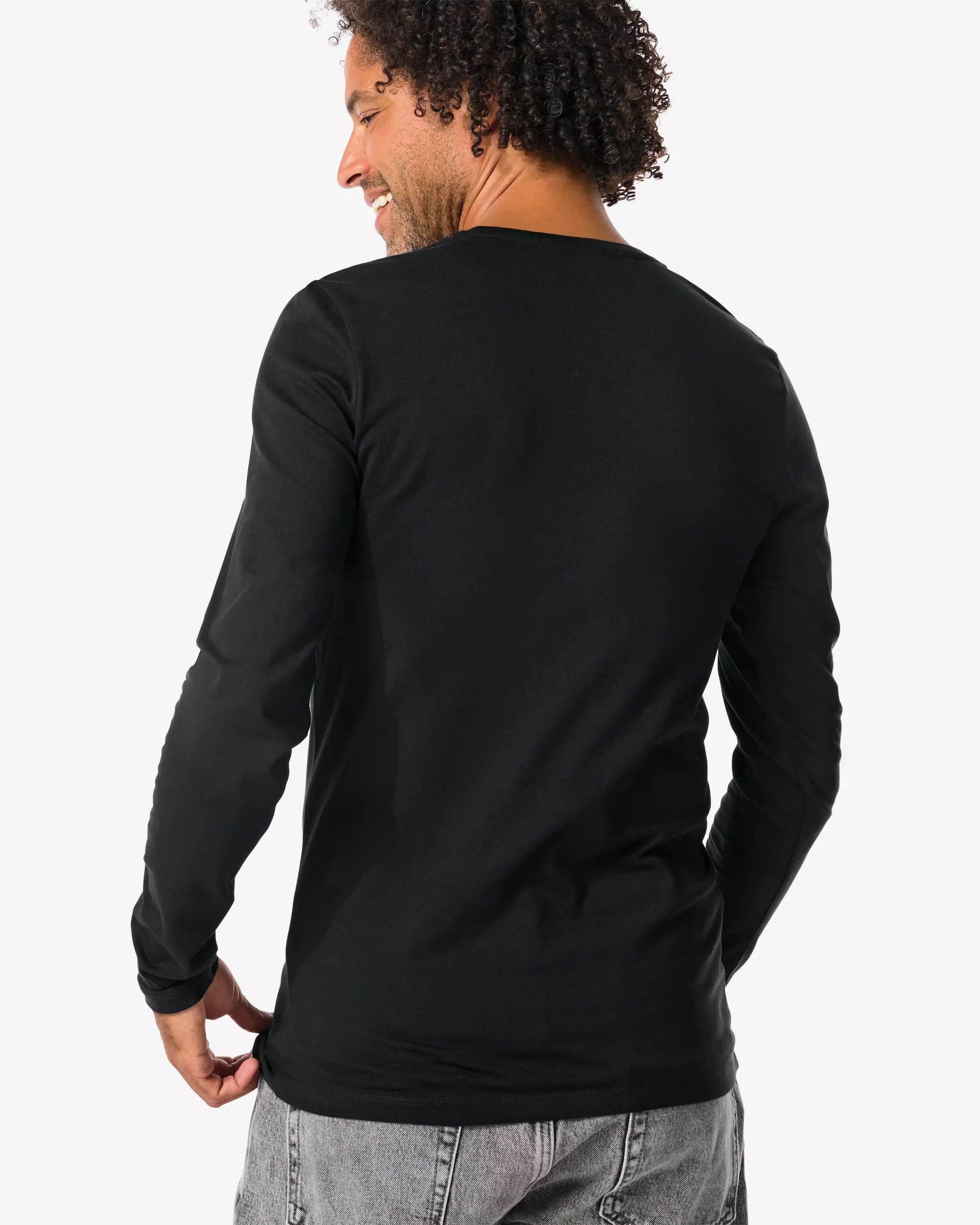 Herren-T-Shirts, Langarmmodell, Slim Fit, O-Ausschnitt – 2 Stück