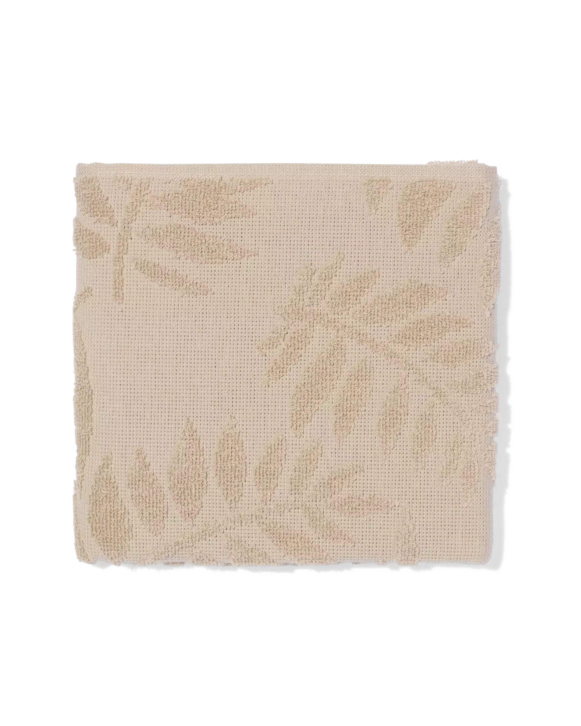 essuie-mains 50x50 coton feuilles sable