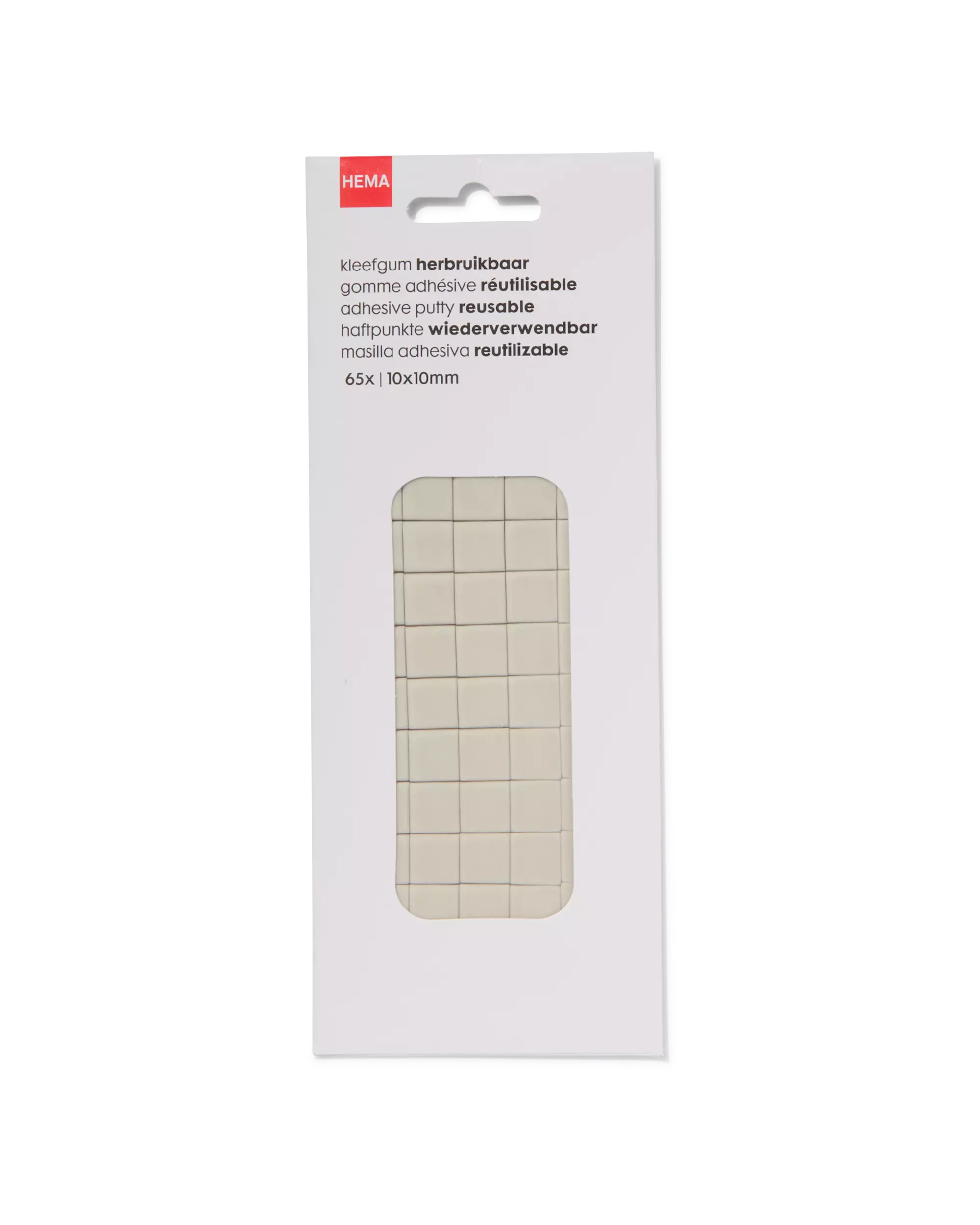 kleefgum herbruikbaar 10 x 10 mm - 65 stuks