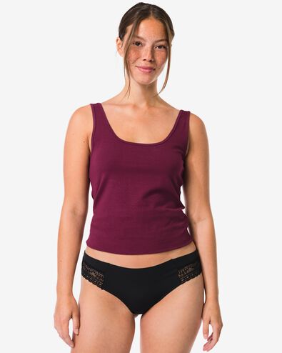 slip br&eacute;silien femme microfibre avec dentelle noir noir - 19640530BLACK - HEMA