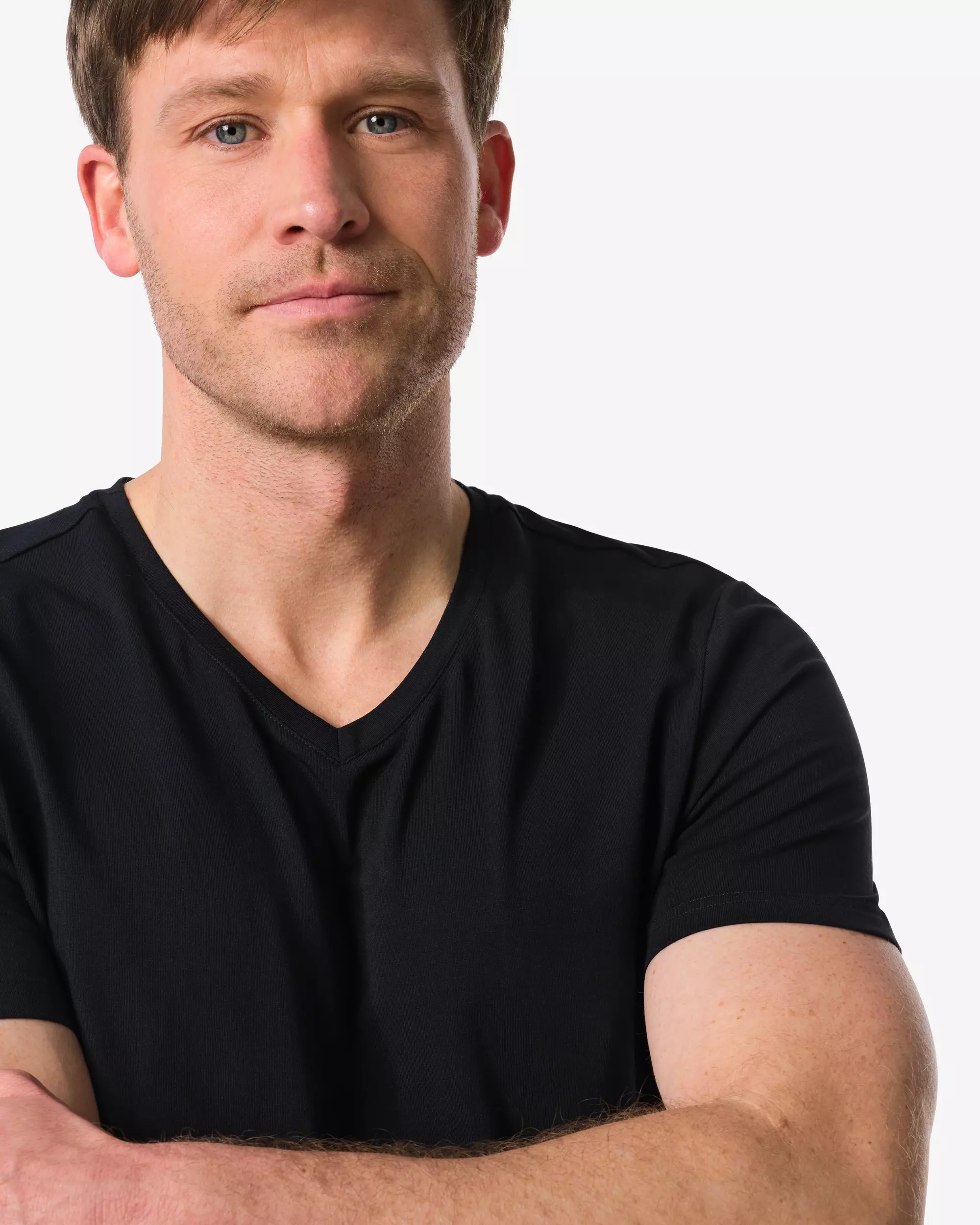 Herren-T-Shirts, Slim Fit, V-Ausschnitt, extra lang – 2 Stück