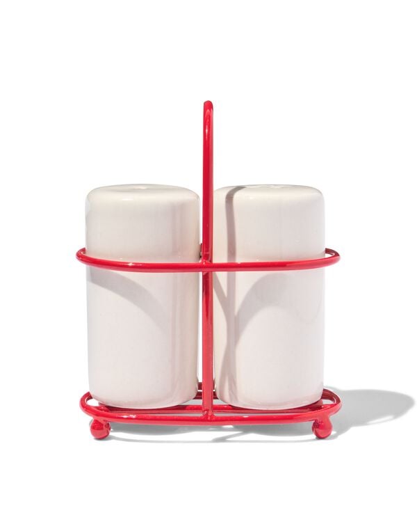 set sel et poivre fa&iuml;ence sur support - 2 pi&egrave;ces - 80660405 - HEMA