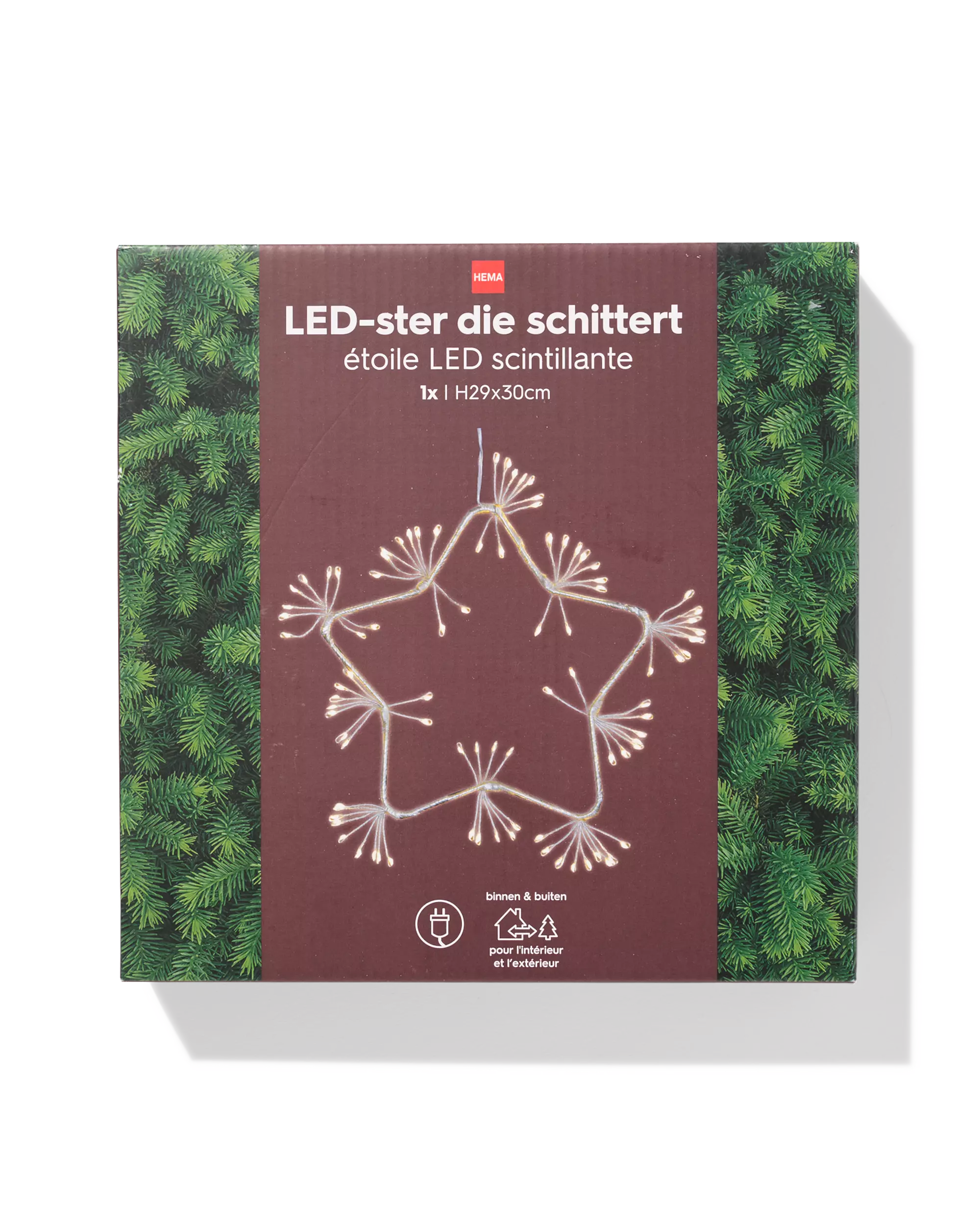 étoile led 28 x 28 cm pour l'intérieur et l'extérieur
